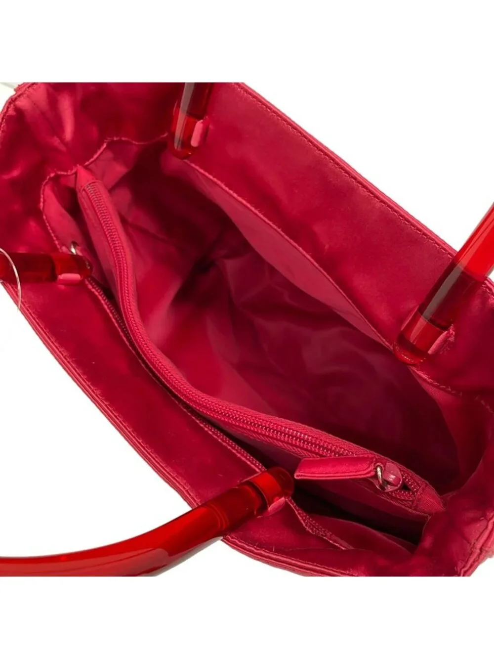 Prada Tote Red Plastic Handle